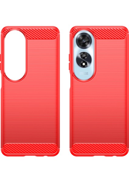 Oppo A60 4g Kılıf Koruyucu Karbon Fiber Doku Tpu Telefon Kılıfı-Kırmızı (Yurt Dışından) modelleri