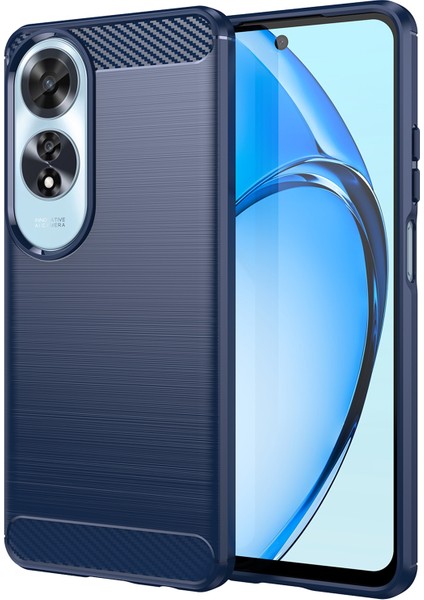 Oppo A60 4g Kılıf Koruyucu Karbon Fiber Doku Tpu Telefon Kılıfı-Mavi (Yurt Dışından)