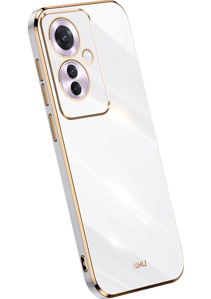 Xınlı Oppo RENO11 F 5g Kılıf Tpu Telefon Kılıfı Galvanik Çerçeve-Beyaz (Yurt Dışından)