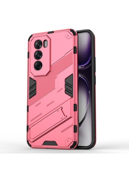 Oppo RENO12 5g(Global)Kılıf Kickstand Hibrit Sert Pc Yumuşak Tpu Telefon Kılıfı-Gül (Yurt Dışından)