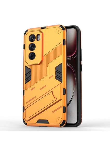 Oppo RENO12 Pro 5g (Global) Kılıf Kickstand Hibrit Sert Pc Yumuşak Tpu Telefon Kılıfı-Turuncu (Yurt Dışından)