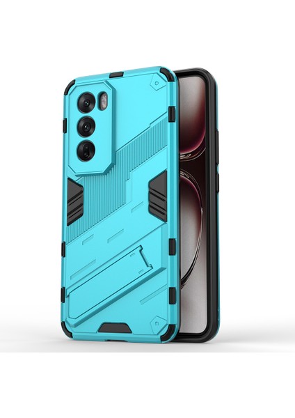 Oppo RENO12 Pro 5g (Global) Kılıf Kickstand Hibrit Sert Pc Yumuşak Tpu Telefon Kılıfı-Bebek Mavisi (Yurt Dışından)