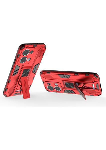 Oppo RENO13 5g (Global) Kılıf Pc + Tpu Darbeye Dayanıklı Telefon Kılıfı Kickstand Ile-Kırmızı (Yurt Dışından) modelleri