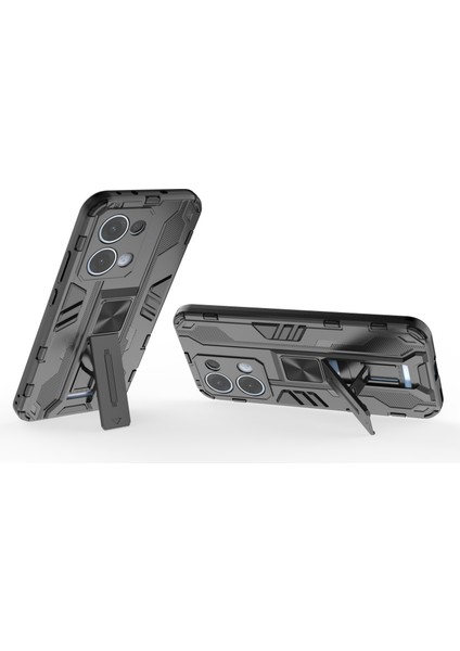 Oppo RENO13 5g (Global) Kılıf Pc + Tpu Darbeye Dayanıklı Telefon Kılıfı Kickstand ile - Siyah (Yurt Dışından) modelleri