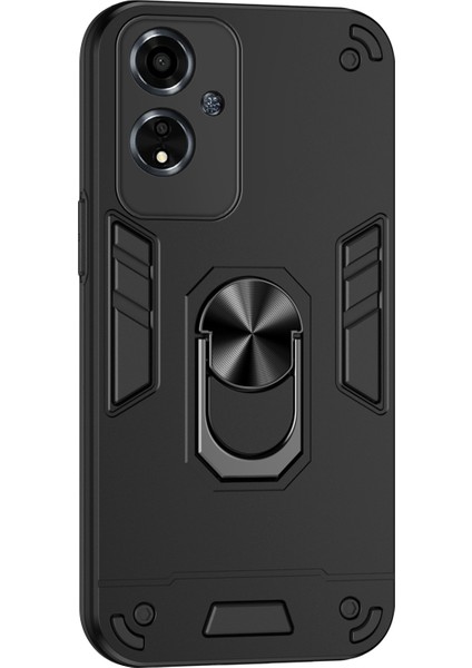 Oppo A59 5g Kılıf Düşmeye Karşı Dayanıklı Destek Pc+Tpu Telefon Kılıfı-Siyah (Yurt Dışından)