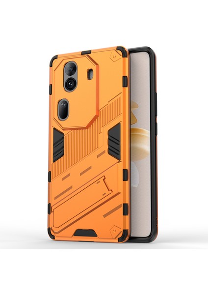 Oppo RENO11 Pro 5g (Global) Kılıf Pc + Tpu Kickstand Koruyucu Telefon Kılıfı-Turuncu (Yurt Dışından)