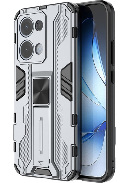 Oppo RENO13 5g (Global) Kılıf Pc + Tpu Darbeye Dayanıklı Telefon Kılıfı Kickstand Ile-Gri (Yurt Dışından)