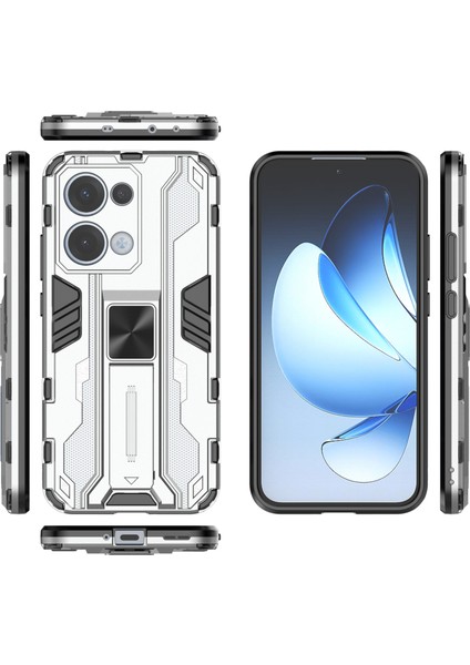 Oppo RENO13 5g (Global) Kılıf Pc + Tpu Darbeye Dayanıklı Telefon Kılıfı Kickstand ile - Gümüş (Yurt Dışından) indirimleri