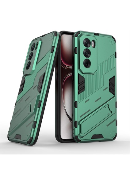 Oppo RENO12 Pro 5g (Global) Kılıf Kickstand Hibrit Sert Pc Yumuşak Tpu Telefon Kılıfı-Yeşil (Yurt Dışından) fırsatları
