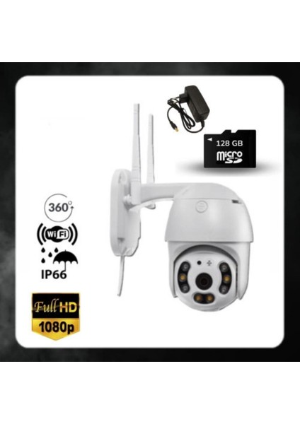 2 Mp Sesli Wıfı Özellikli Ptz Mini Speed Dome Güvenlik Kamerası 128 GB Mıcro Sd Kart Dahil BT-1701128