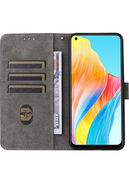 Oppo A78 4g Stand Kapak Cüzdan Telefon Kılıfı Rfıd Engelleme Çizilmez Pu Deri Kabuk Kayışlı-Yeşil (Yurt Dışından) modelleri