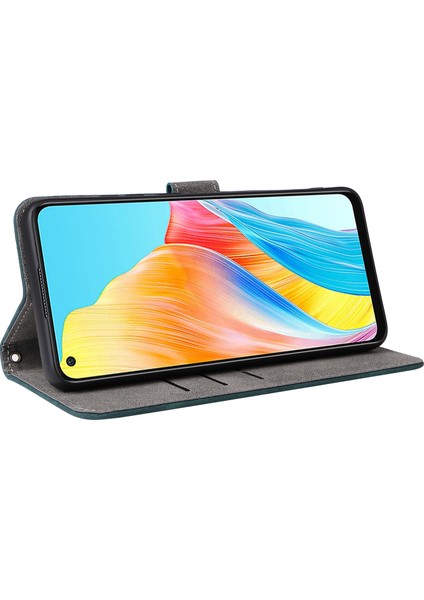 Oppo A78 4g Stand Kapak Cüzdan Telefon Kılıfı Rfıd Engelleme Çizilmez Pu Deri Kabuk Kayışlı-Yeşil (Yurt Dışından) fırsatları
