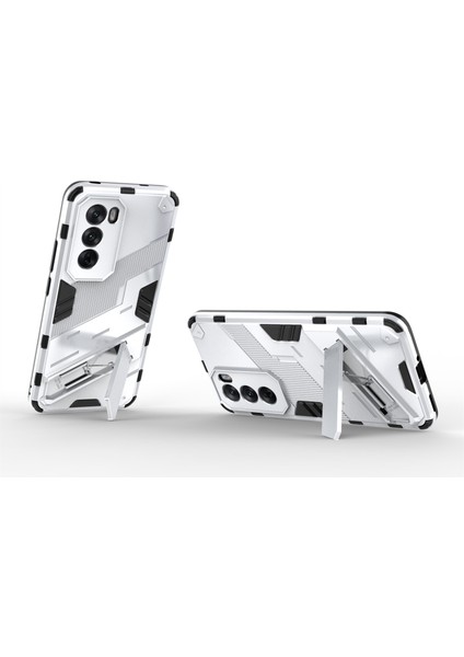 Oppo RENO12 5g(Global)Kılıf Kickstand Hibrit Sert Pc Yumuşak Tpu Telefon Kılıfı-Beyaz (Yurt Dışından) fiyatları