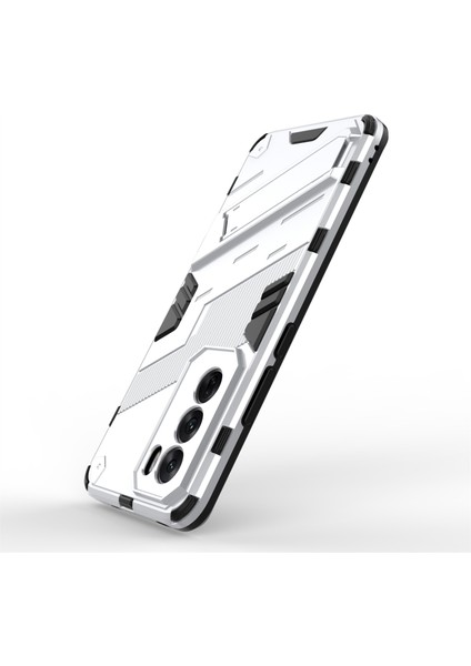 Oppo RENO12 5g(Global)Kılıf Kickstand Hibrit Sert Pc Yumuşak Tpu Telefon Kılıfı-Beyaz (Yurt Dışından) modelleri