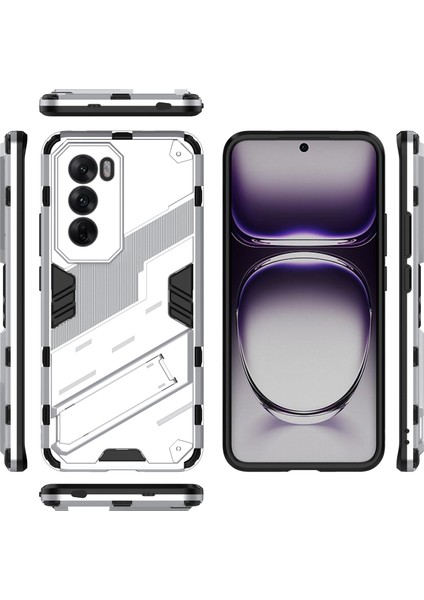 Oppo RENO12 5g(Global)Kılıf Kickstand Hibrit Sert Pc Yumuşak Tpu Telefon Kılıfı-Beyaz (Yurt Dışından) indirimleri
