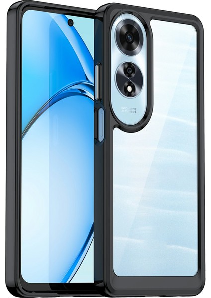 Oppo A60 4g Kılıf Tpu+Akrilik Koruyucu Şeffaf Telefon Kılıfı-Siyah (Yurt Dışından)