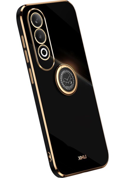 Xınlı Oppo K12 Kılıfı Tpu Telefon Kılıfı Döndürülebilir Halka Tutucu-Siyah (Yurt Dışından)