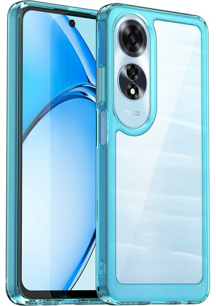 Oppo A60 4g Kılıf Tpu+Akrilik Koruyucu Şeffaf Telefon Kılıfı-Şeffaf Mavi (Yurt Dışından)