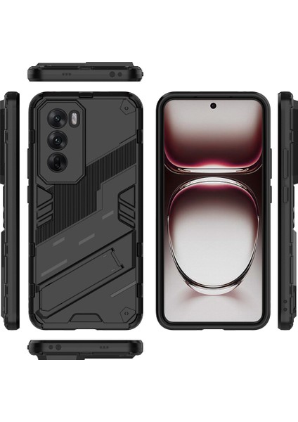 Oppo RENO12 Pro 5g (Global) Kılıf Kickstand Hibrit Sert Pc Yumuşak Tpu Telefon Kılıfı-Siyah (Yurt Dışından) indirimleri