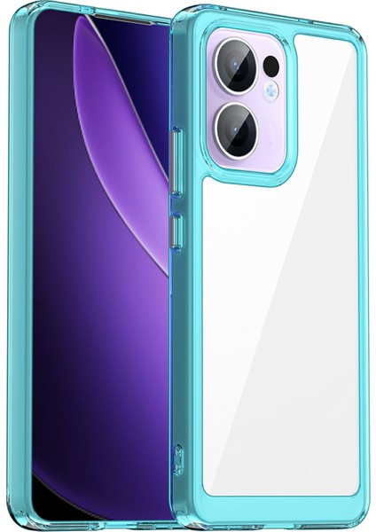 Oppo RENO13 F 5g Kılıf Tpu+Akrilik Koruyucu Şeffaf Telefon Kılıfı-Şeffaf Mavi (Yurt Dışından)