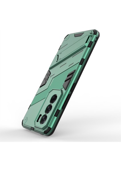 Oppo RENO12 5g(Global)Kılıf Kickstand Hibrit Sert Pc Yumuşak Tpu Telefon Kılıfı-Yeşil (Yurt Dışından) modelleri