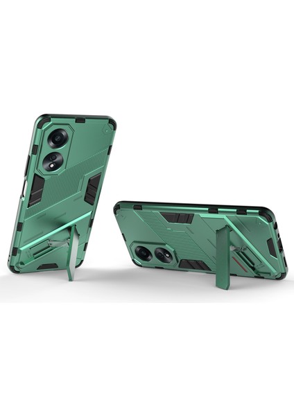 Oppo A58 4g Kapak Pc+Tpu Darbeye Dayanıklı Kickstand Telefon Kılıfı-Yeşil (Yurt Dışından) modelleri