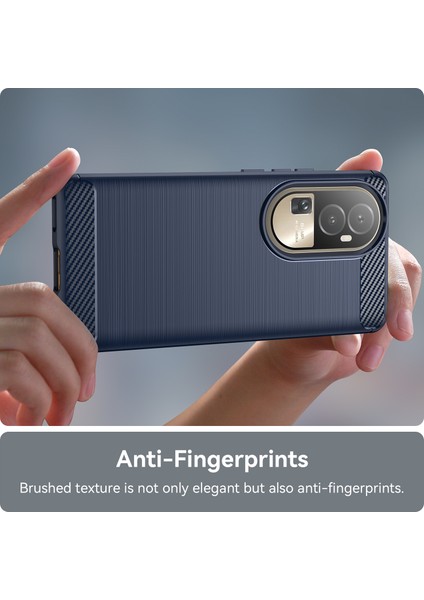 Oppo RENO10 Pro 5G(GLOBAL)/RENO10 5g(Global) Fırçalanmış Telefon Kılıfı Karbon Fiber Doku Tpu Düşmeye Dayanıklı Kapak-Mavi (Yurt Dışından) indirimleri