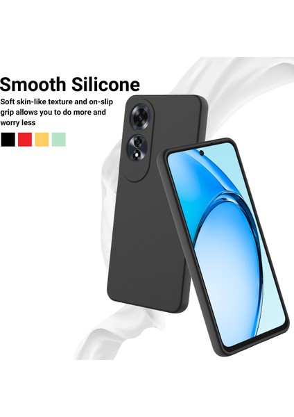 Oppo A60 4g Cep Telefonu Kılıfı Sıvı Silikon Çizilmeye Dayanıklı Telefon Kılıfı Kayışlı-Siyah (Yurt Dışından) modelleri