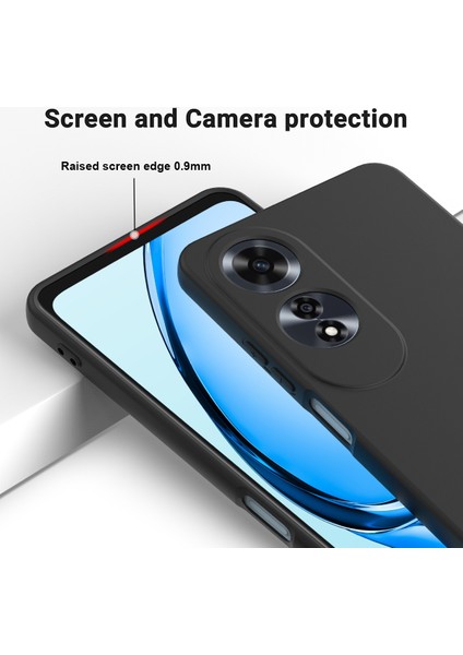 Oppo A60 4g Cep Telefonu Kılıfı Sıvı Silikon Çizilmeye Dayanıklı Telefon Kılıfı Kayışlı-Siyah (Yurt Dışından) fırsatları