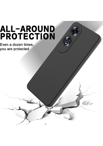 Oppo A60 4g Cep Telefonu Kılıfı Sıvı Silikon Çizilmeye Dayanıklı Telefon Kılıfı Kayışlı-Siyah (Yurt Dışından) indirimleri