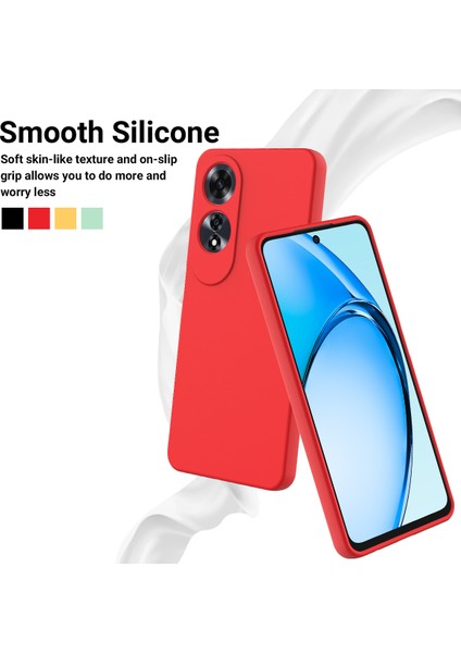 Oppo A60 4g Cep Telefonu Kılıfı Sıvı Silikon Çizilmeye Dayanıklı Telefon Kılıfı Kayışlı-Kırmızı (Yurt Dışından) modelleri