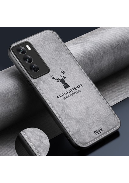 Oppo RENO12 5g (Küresel) Telefon Kılıfı Geyik Desenli Kumaş Dokulu Pu Deri Arka Kapak-Mavi (Yurt Dışından) indirimleri