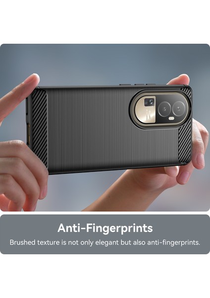Oppo RENO10 Pro 5G(GLOBAL)/RENO10 5g(Global) Fırçalanmış Telefon Kılıfı Karbon Fiber Doku Tpu Düşmeye Dayanıklı Kapak-Siyah (Yurt Dışından) indirimleri