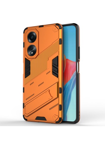 Oppo A58 4g Kapak Pc+Tpu Darbeye Dayanıklı Kickstand Telefon Kılıfı-Turuncu (Yurt Dışından)