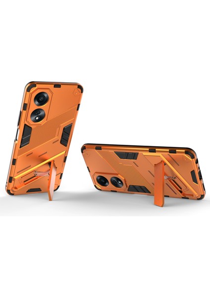 Oppo A58 4g Kapak Pc+Tpu Darbeye Dayanıklı Kickstand Telefon Kılıfı-Turuncu (Yurt Dışından) modelleri