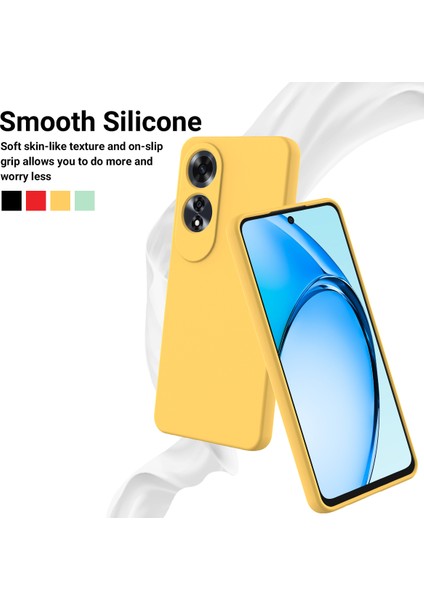 Oppo A60 4g Cep Telefonu Kılıfı Sıvı Silikon Çizilmeye Dayanıklı Telefon Kılıfı Kayışlı-Sarı (Yurt Dışından) modelleri