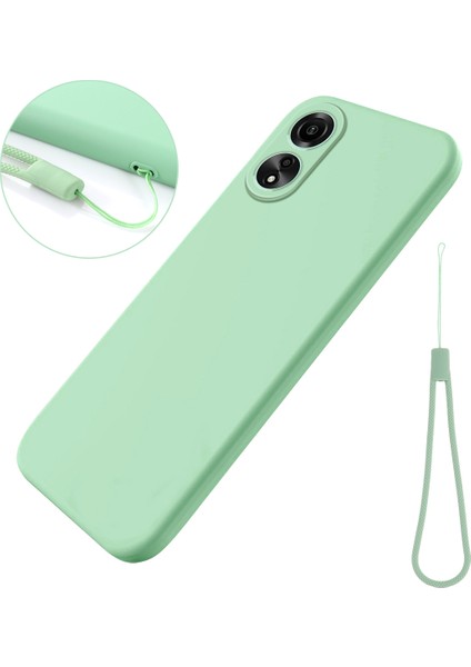 Oppo A58 4g Için Esnek Telefon Kılıfı, Sıvı Silikon + Yumuşak Astarlı Akıllı Telefon Kılıfı - Yeşil (Yurt Dışından)