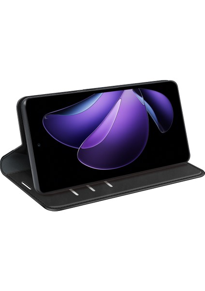 Oppo RENO13 F 5g Kılıf Cilt Dokunmatik Deri Cüzdan Telefon Kılıfı-Siyah (Yurt Dışından) modelleri