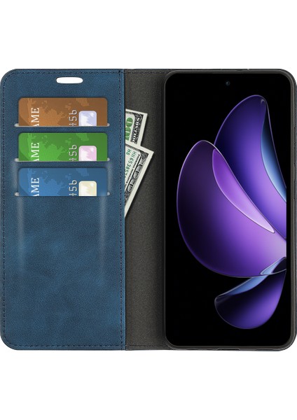 Oppo RENO13 F 5g Kılıf Cilt Dokunmatik Deri Cüzdan Telefon Kılıfı-Mavi (Yurt Dışından) modelleri
