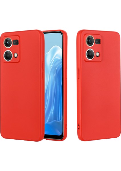 Oppo Reno7 4G/F21 Pro 4g Için Sıvı Silikon Telefon Kılıfı, Kalınlaştırıcı Tasarım Yumuşak Mikrofiber Astar Yastık Çizilmez Koruyucu Kılıf-Kırmızı (Yurt Dışından) fiyatları