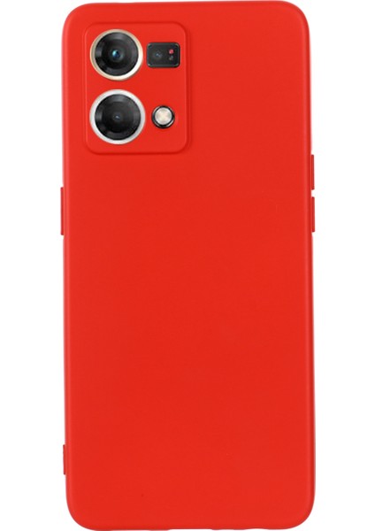 Oppo Reno7 4G/F21 Pro 4g Için Sıvı Silikon Telefon Kılıfı, Kalınlaştırıcı Tasarım Yumuşak Mikrofiber Astar Yastık Çizilmez Koruyucu Kılıf-Kırmızı (Yurt Dışından) modelleri