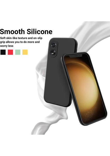 Darbeye Dayanıklı Sıvı Silikon Kabuk Oppo A38 4G/A18 4g Kılıf Cep Telefonu Kapağı-Siyah (Yurt Dışından) fırsatları
