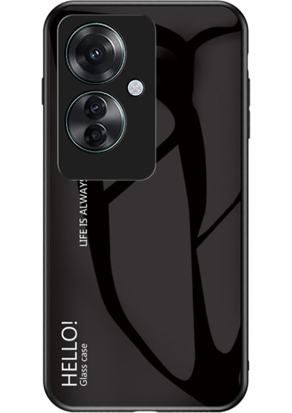 Oppo RENO11 F 5g Kılıf Temperli Cam+Pc+Tpu Hibrit Telefon Kılıfı-Siyah (Yurt Dışından)