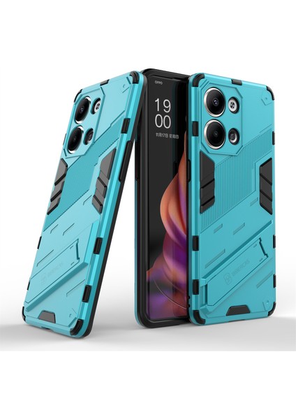 Oppo Reno9 Pro 5g Için Düşmeye Dayanıklı Telefon Kılıfı Kickstand Çift Katmanlı Tasarım Yumuşak Tpu Sert Pc Telefon Arka Kapağı-Bebek Mavisi (Yurt Dışından) fiyatları