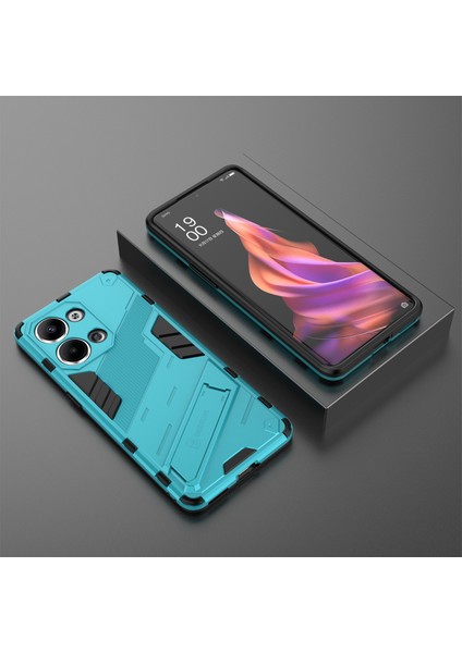 Oppo Reno9 Pro 5g Için Düşmeye Dayanıklı Telefon Kılıfı Kickstand Çift Katmanlı Tasarım Yumuşak Tpu Sert Pc Telefon Arka Kapağı-Bebek Mavisi (Yurt Dışından) indirimleri