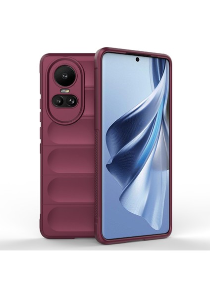 Oppo RENO10 5G(GLOBAL)/RENO10 Pro 5g(Global) Için Tpu Telefon Kılıfı,düşmeye Dayanıklı Koruyucu Sağlam Kılıf-Şarap Kırmızısı (Yurt Dışından)