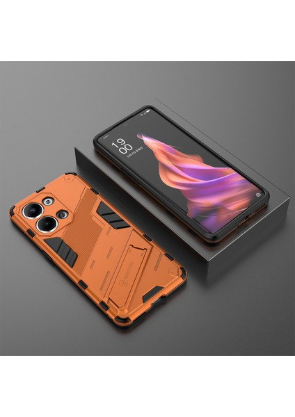 Oppo Reno9 Pro 5g Için Düşmeye Dayanıklı Telefon Kılıfı Kickstand Çift Katmanlı Tasarım Yumuşak Tpu Sert Pc Telefon Arka Kapağı-Turuncu (Yurt Dışından) indirimleri