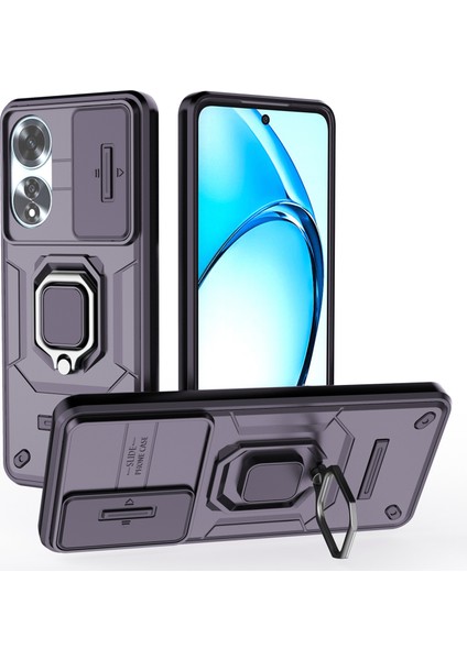 Oppo A60 4g Kılıf Camshield Kickstand Pc+Tpu Telefon Kılıfı-Mor (Yurt Dışından)