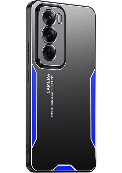 Oppo RENO12 Pro 5g (Global) Kılıf Alüminyum Alaşımlı Arka Koruyucu Telefon Kılıfı-Mavi (Yurt Dışından)