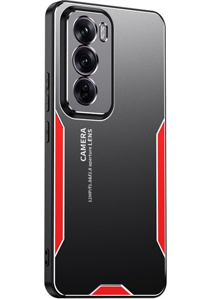 Oppo RENO12 Pro 5g (Global) Kılıf Alüminyum Alaşımlı Arka Koruyucu Telefon Kılıfı-Kırmızı (Yurt Dışından)
